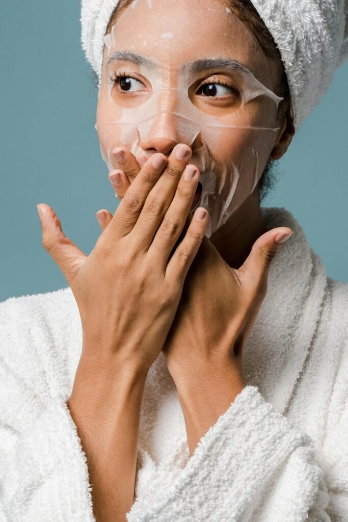 Women Applying Face Mask